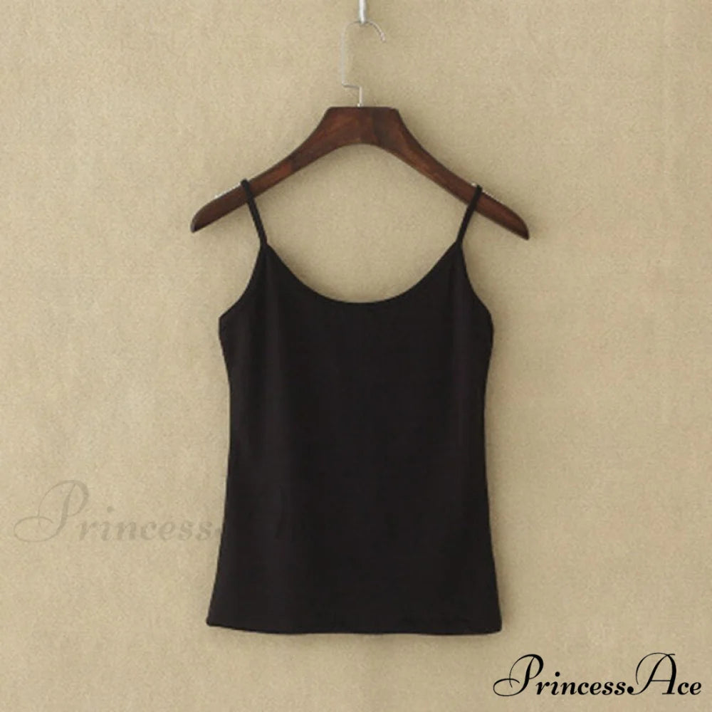 Camisole Spaghetti Strap Top Black / M