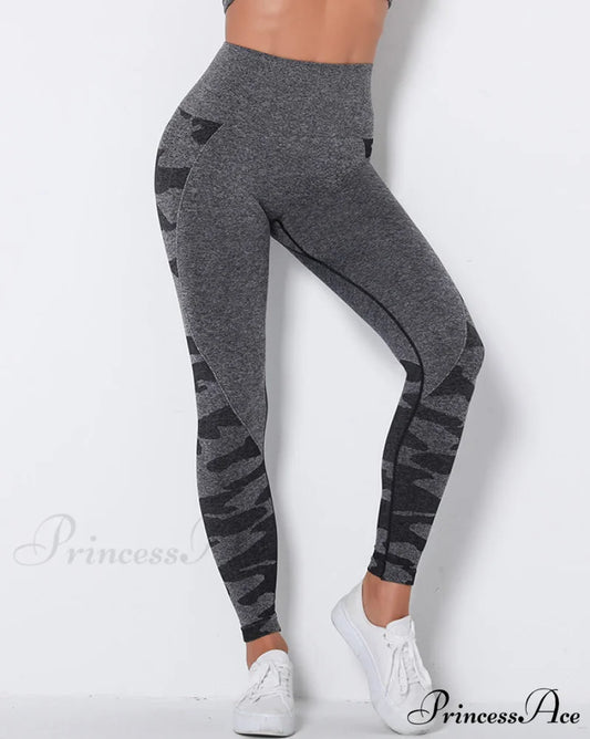 Camouflage Mesh Graceful Patchwork Irregular Skirt Black / S