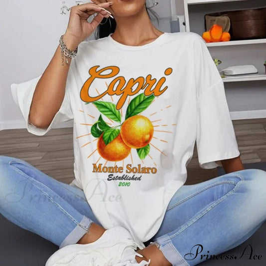 Capri Tangerine Italy Holiday Shirt WHITE / S t-shirt-250223