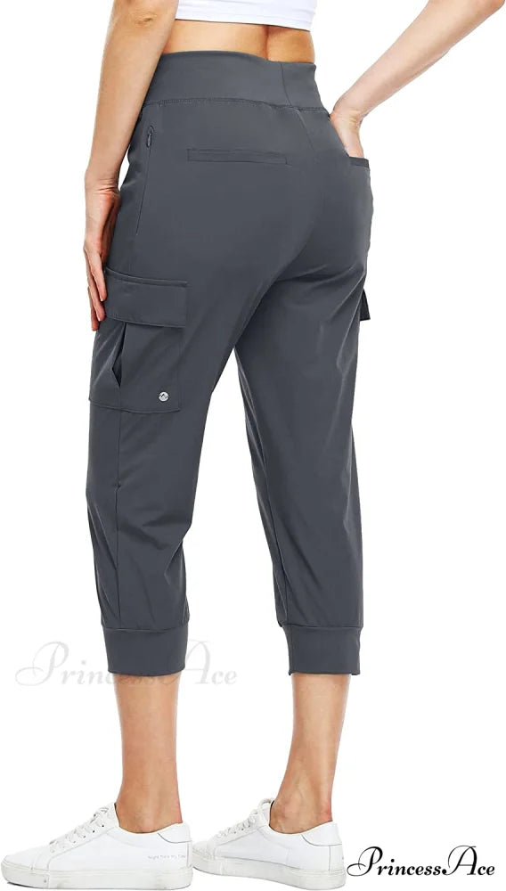 Cargo Hiking Capris Quick Dry Lightweight Outdoor Pants Deep Gray / X-Large