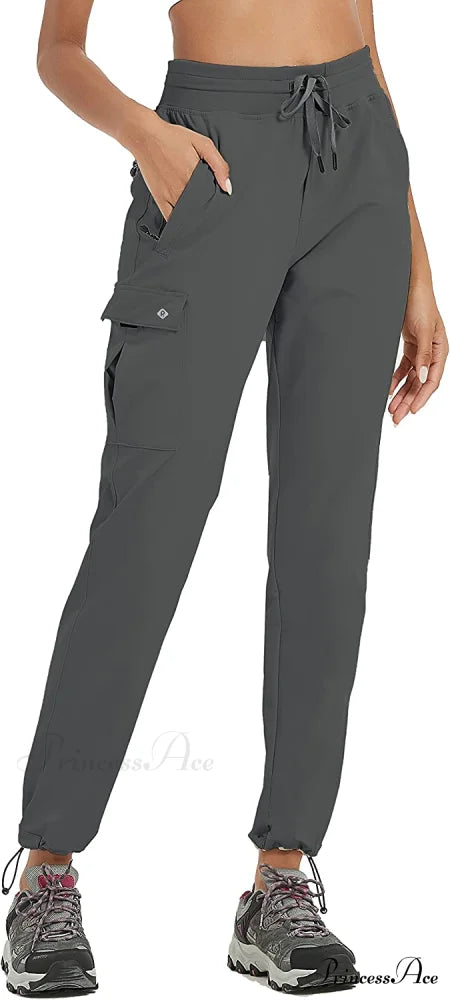 Cargo Hiking Pants Lightweight Joggers Quick Dry Capris 4-grey / Large