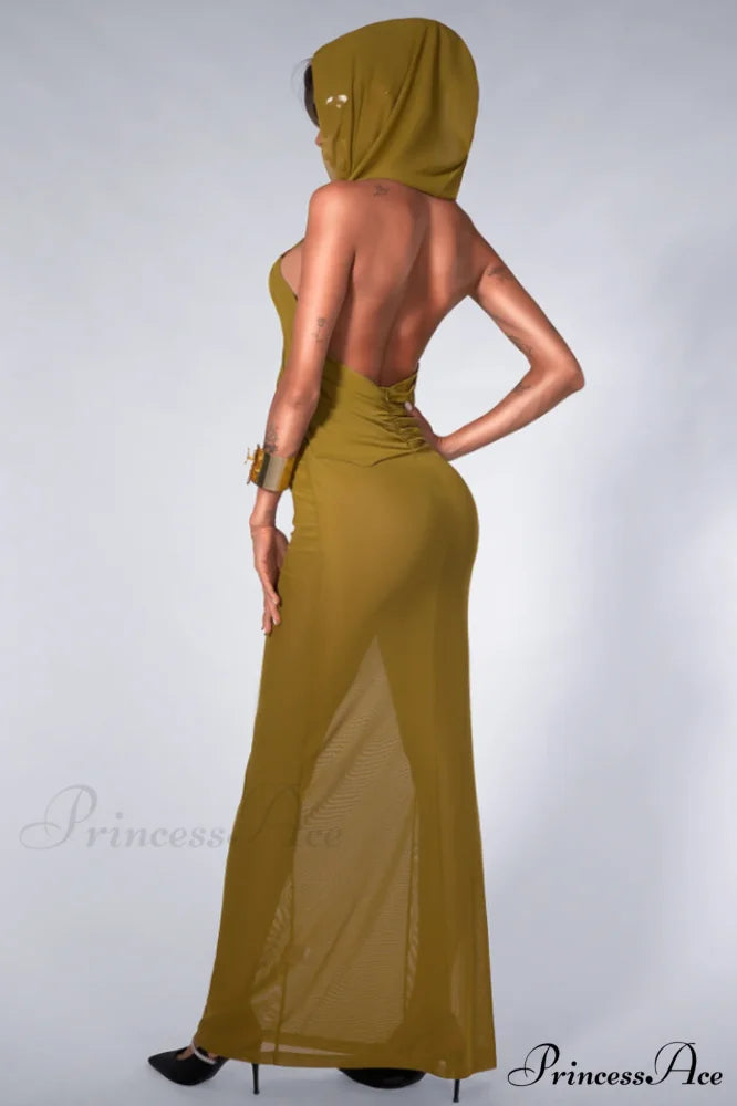 Carleigh Ruche Maxi Charming Dress With Headscarf