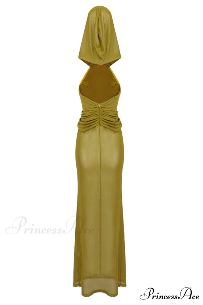 Carleigh Ruche Maxi Charming Dress With Headscarf