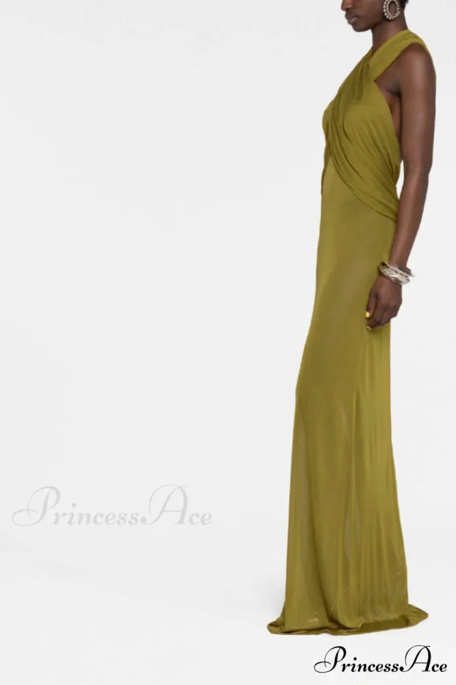 Carleigh Ruche Maxi Charming Dress With Headscarf