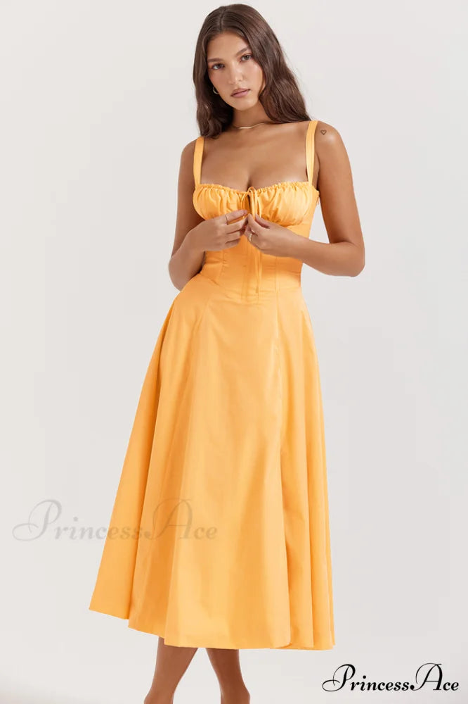 Carmen Tangerine Stylish Bustier Sundress