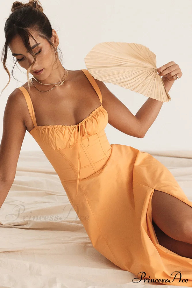 Carmen Tangerine Stylish Bustier Sundress