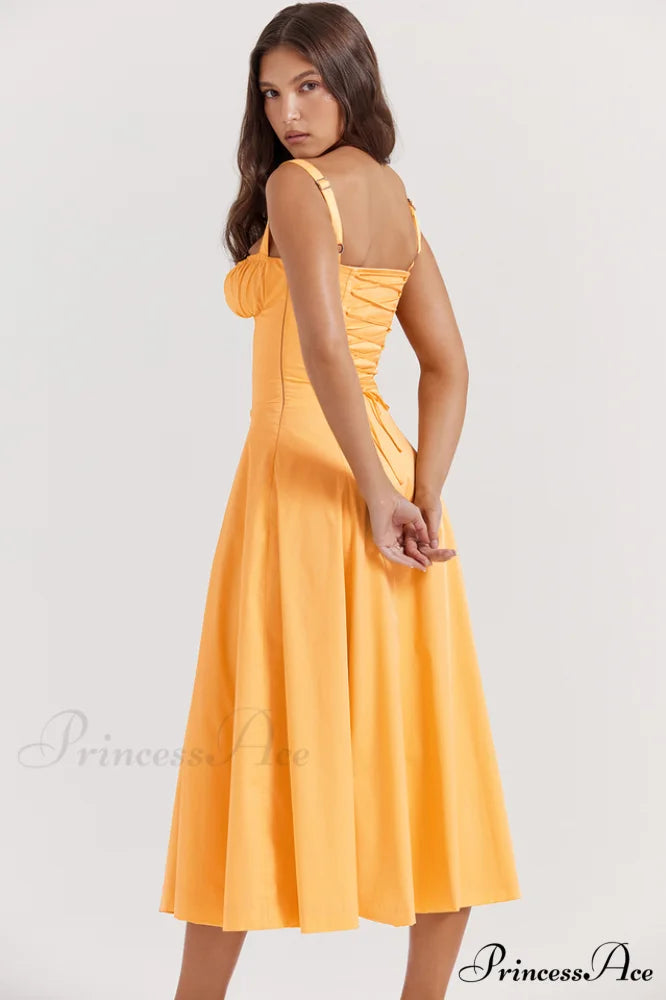 Carmen Tangerine Stylish Bustier Sundress