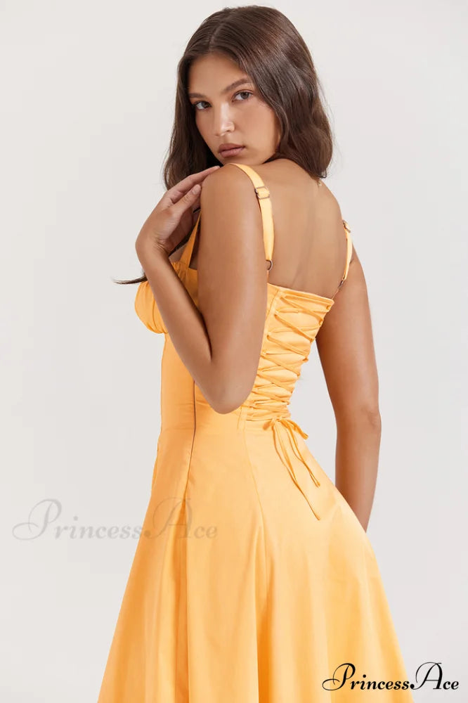Carmen Tangerine Stylish Bustier Sundress