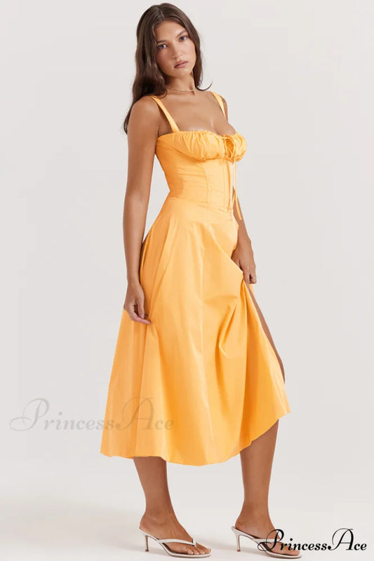 Carmen Tangerine Stylish Bustier Sundress