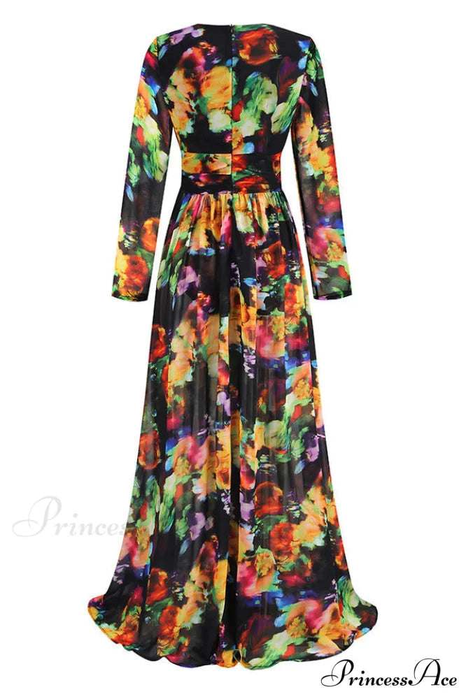 Carolina Floral Stylish Print Slits Dress