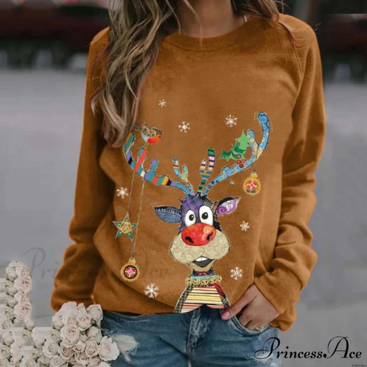 Cartoons Long Sleeve Women Sweater style 2 khaki / S