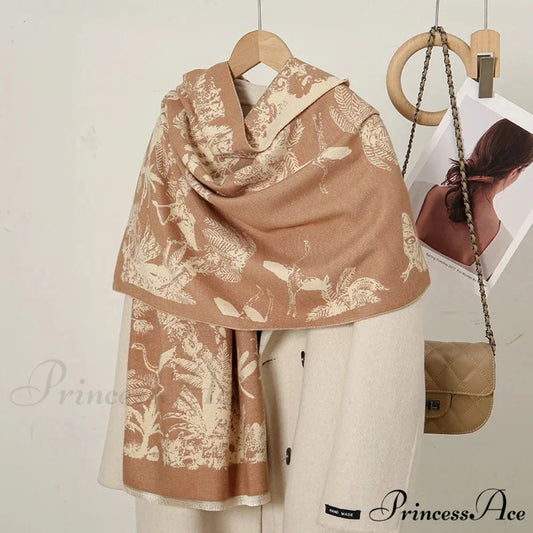 Cashmere Floral Print Winter Blanket Wrap Scarf CAMLE