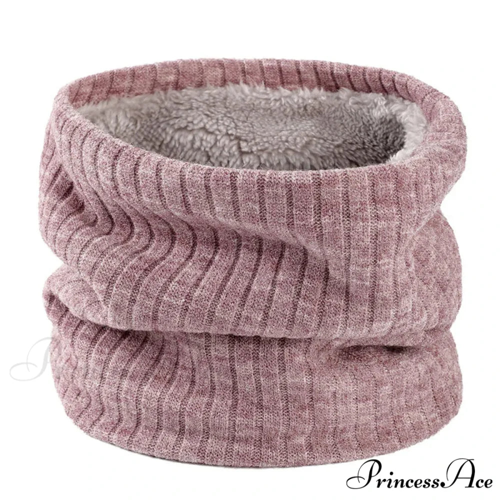Cashmere Knit Ring Wool Neck Warmer Scarf for Women LAVENDER