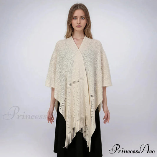 Cashmere Thicken Warmer Soft Pashmina Knitted Long Winter Scarf WHITE 1