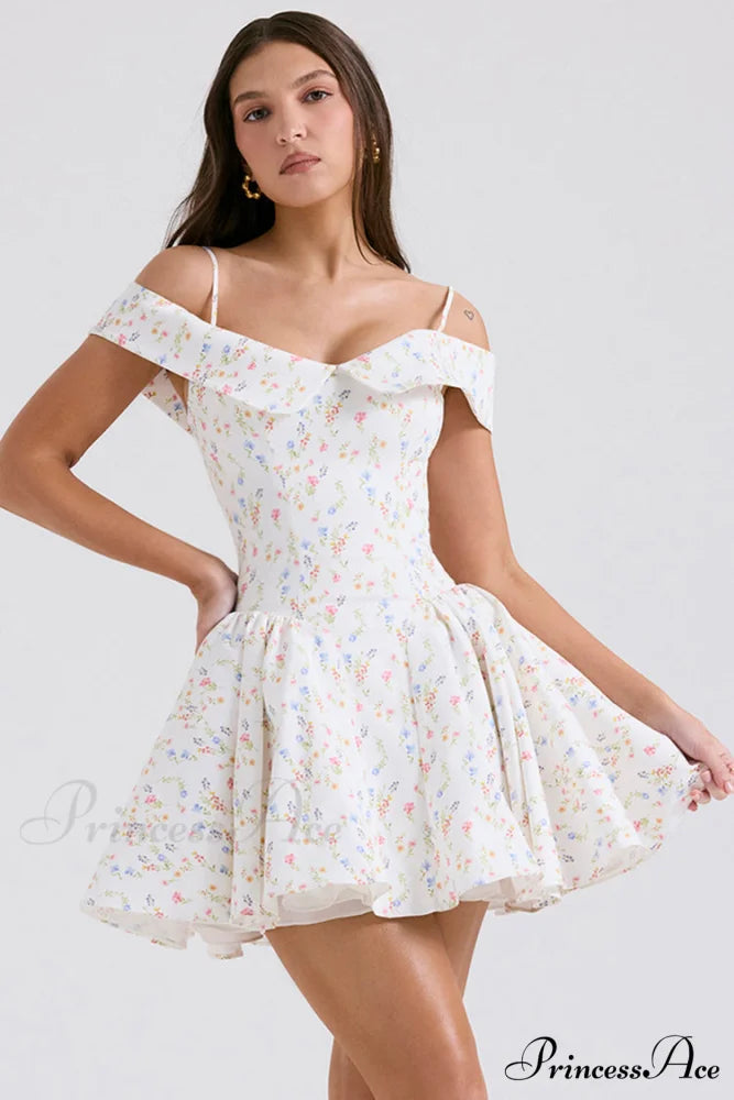 Cassia Floral Stylish Mini Dress Floral / XS