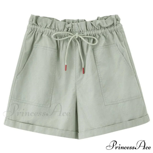 Casual Cotton All Matched Fit Shorts Green / 25