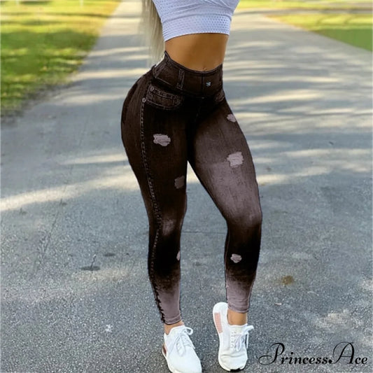 Casual Denim Trousers Pencil Skinny Pants black / S