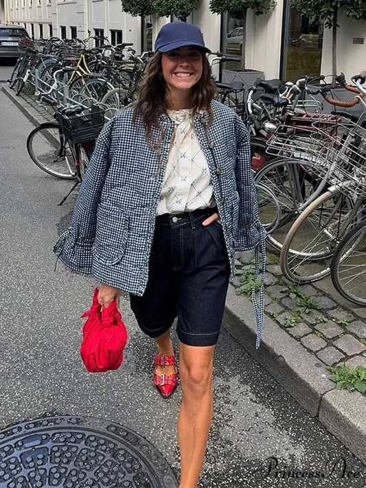 Casual Double-side Printed Lace Up Cotton Elegant Single Breasted Pockets Ruffles Coat