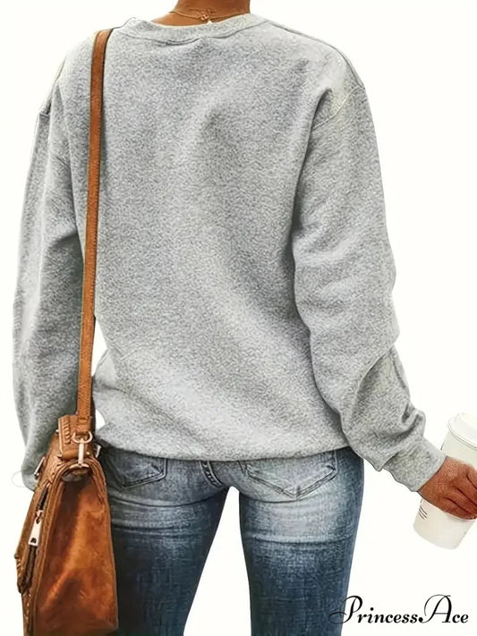 Casual Long Sleeve Santa Claus Print Women’s Christmas Hoodie Christmas Hoodies-L