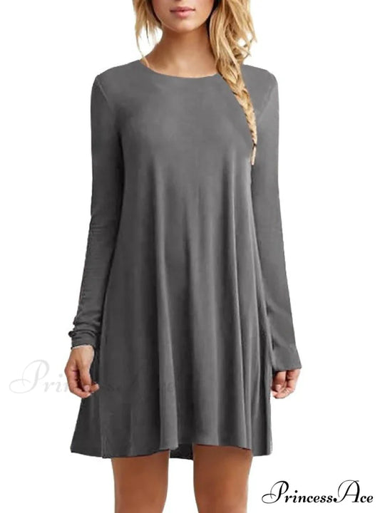 Casual Loose Black Pleated Mini Party Dress S / Black