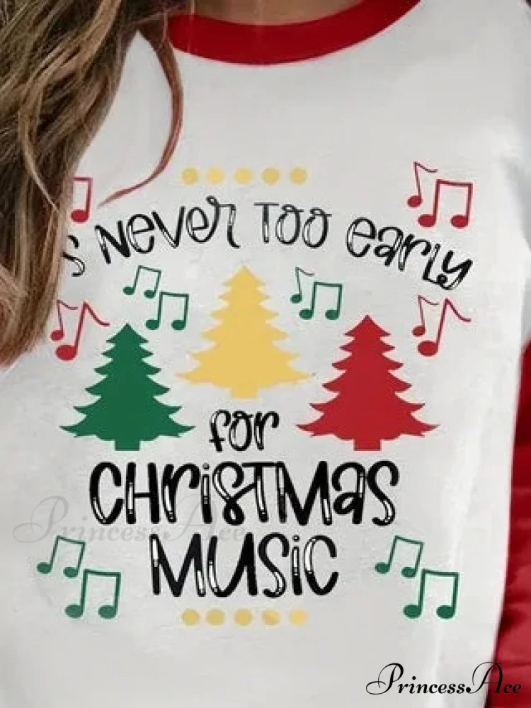 Casual Printed Long Sleeve Christmas Hoodie for Plus Size Women Christmas Hoodies-L