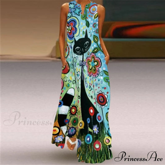 Casual Sexy Boho Beach Dresses blue / S