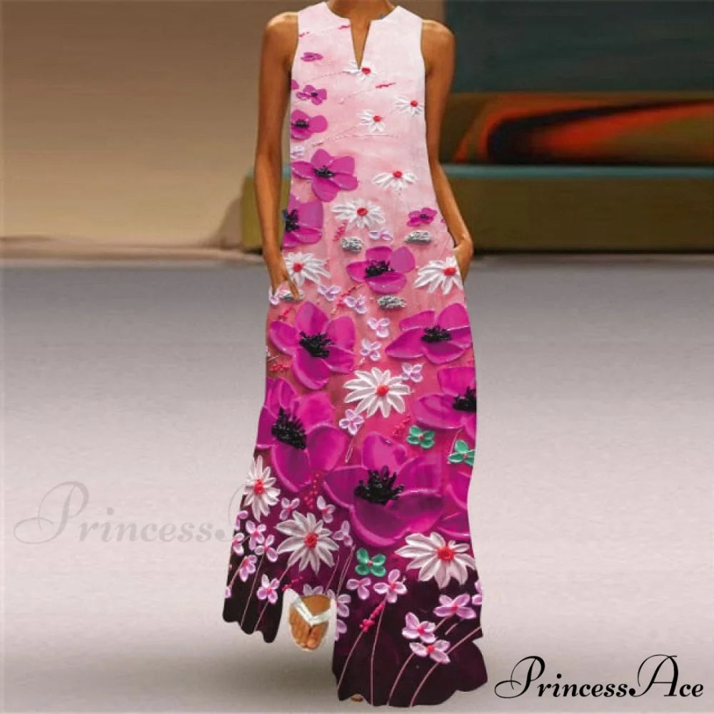 Casual Sexy Boho Beach Dresses purple / S