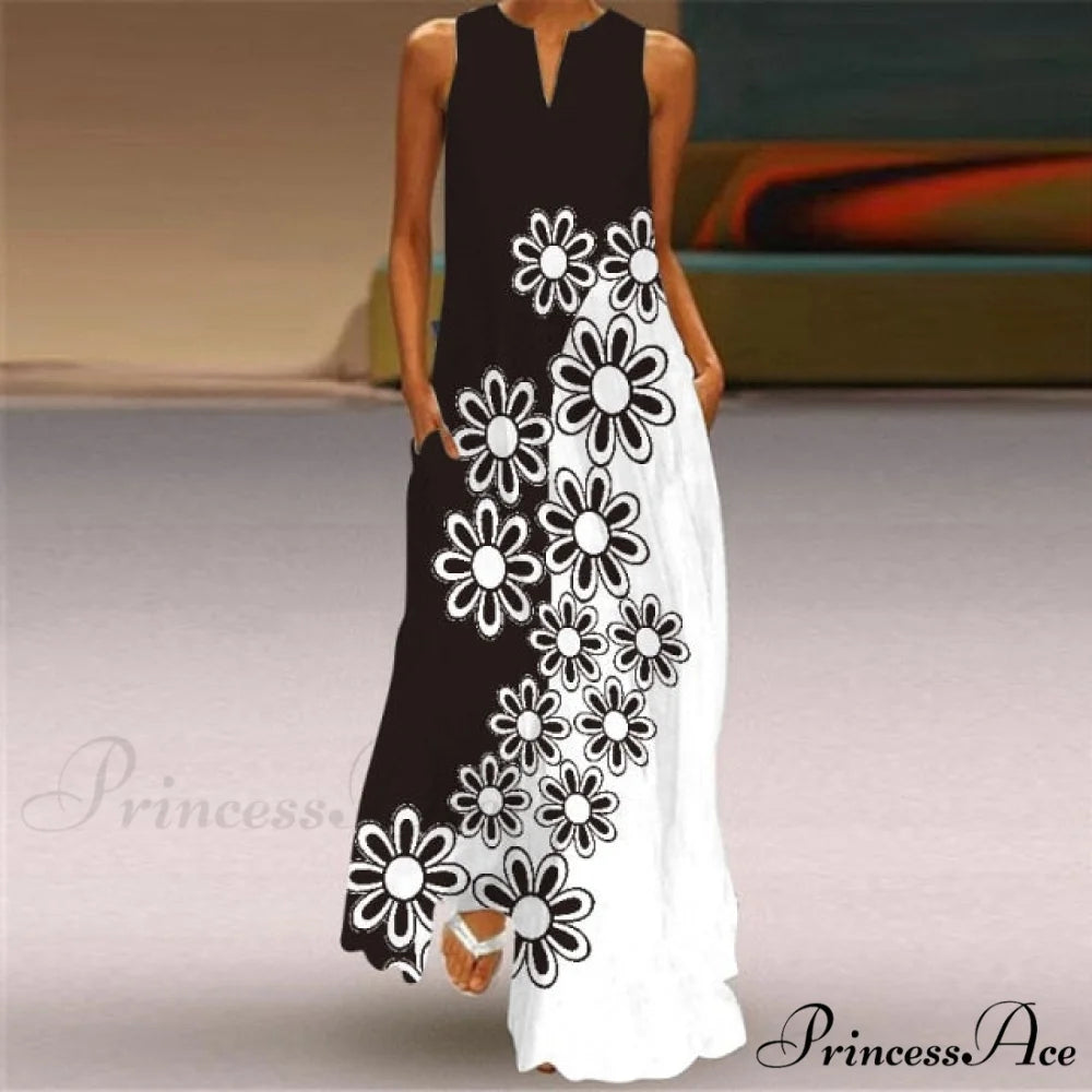 Casual Sexy Boho Beach Dresses white black / S