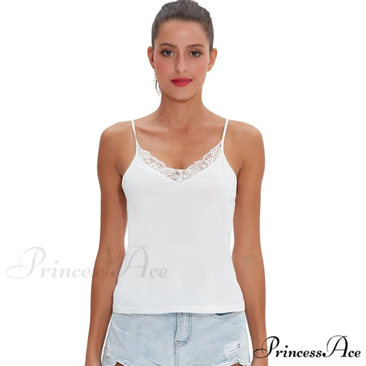 Casual Soft Elastic Cotton Lace Tank Tops