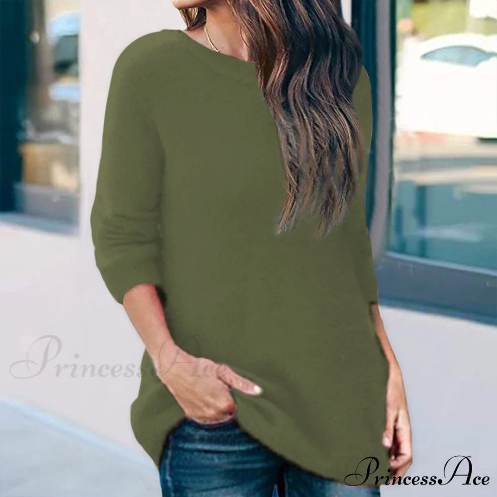 Casual V-neck Lace Long Sleeve Sexy Solid Color Shirt