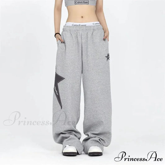 Celestial Stitched Trousers Trousers GRAY / S (41-52kg) pants-241228