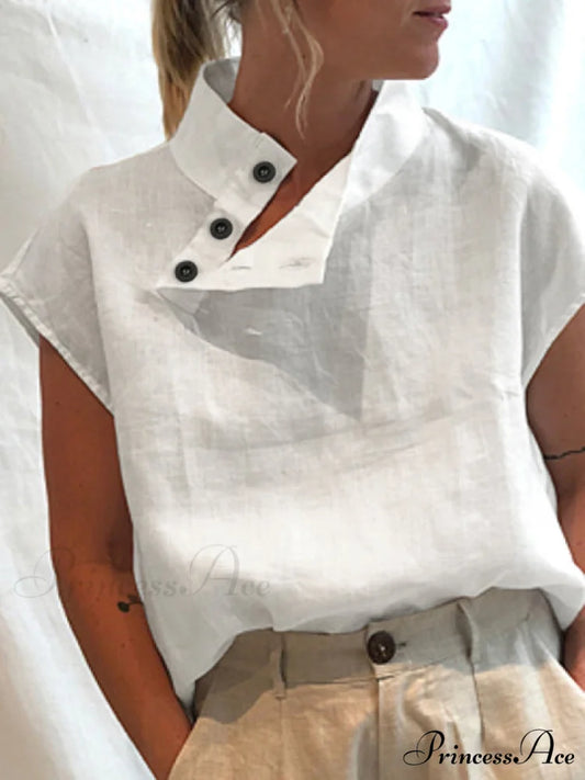 CEMILA Linen Top White / S