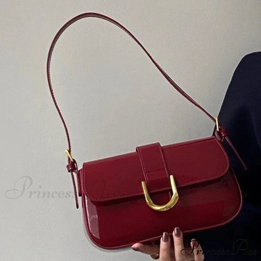 Changeable Band Patent Leather Satchel Bag shoulder-250126