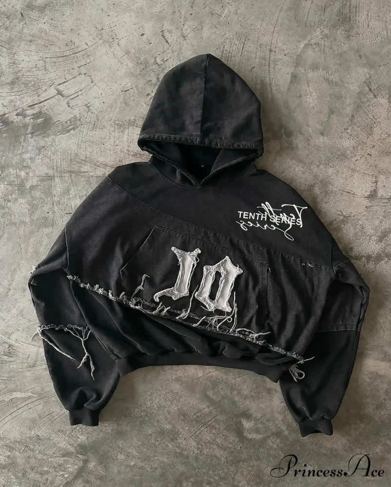 Character Graphic Dark Hoodie hoodies-241228