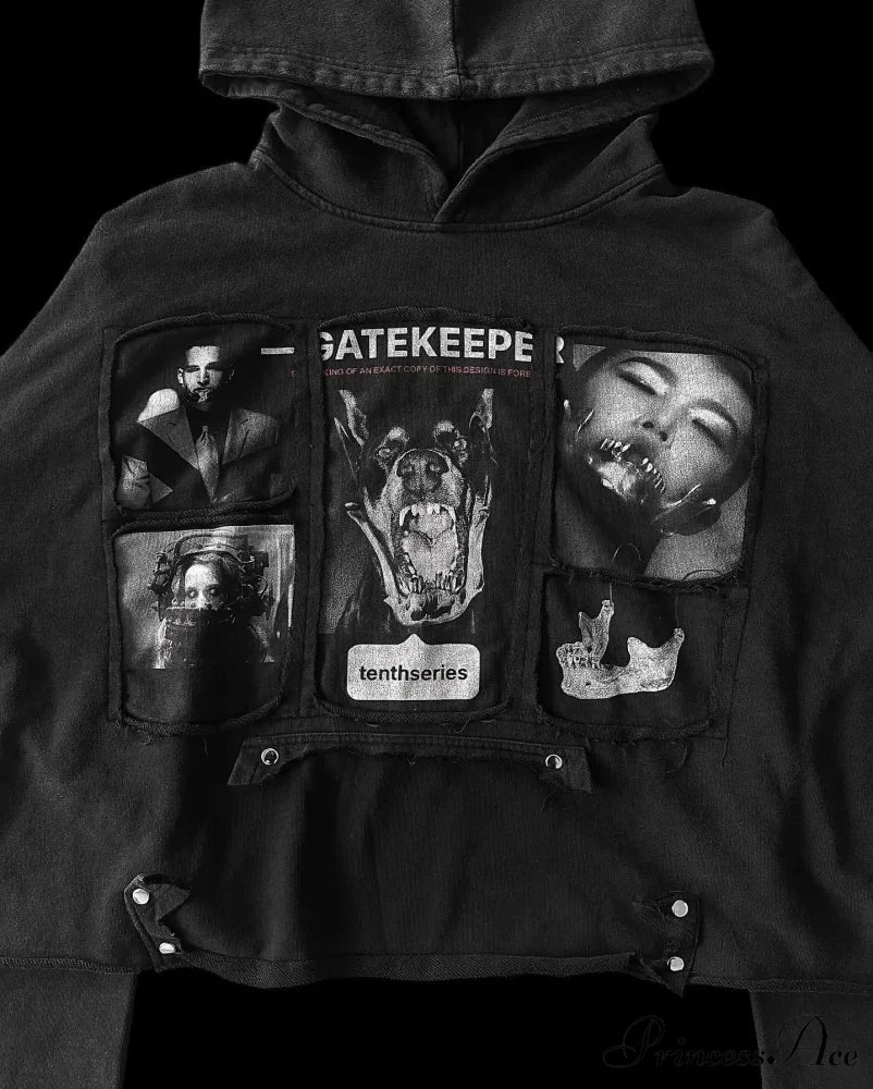Character Graphic Dark Hoodie hoodies-241228