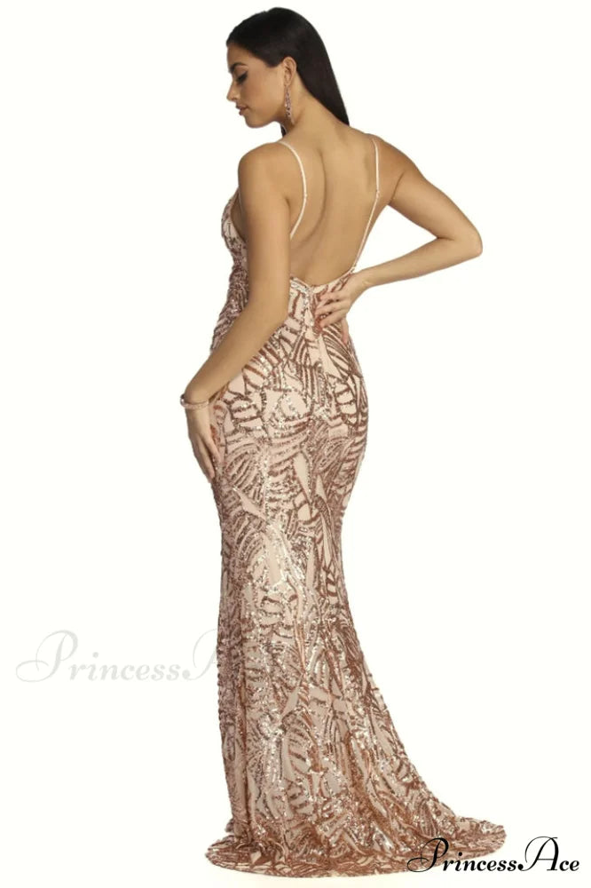 Charice Flared Stylish Geometric Sequin Dress