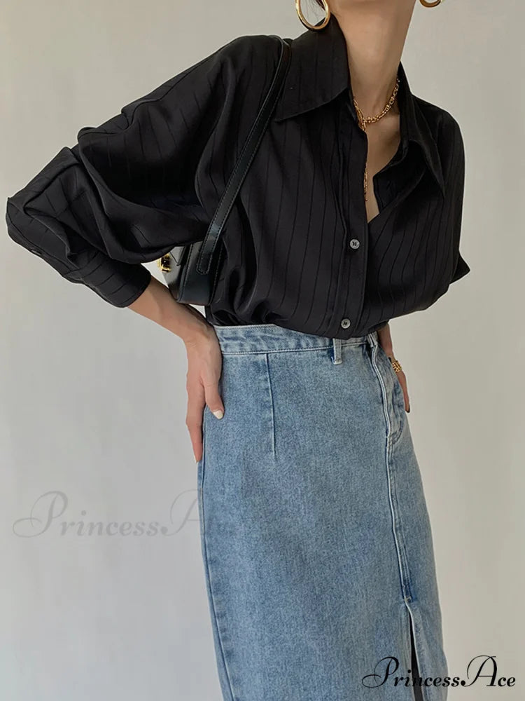 Charlotte Oversized Button Trendy Up Collared Shirt