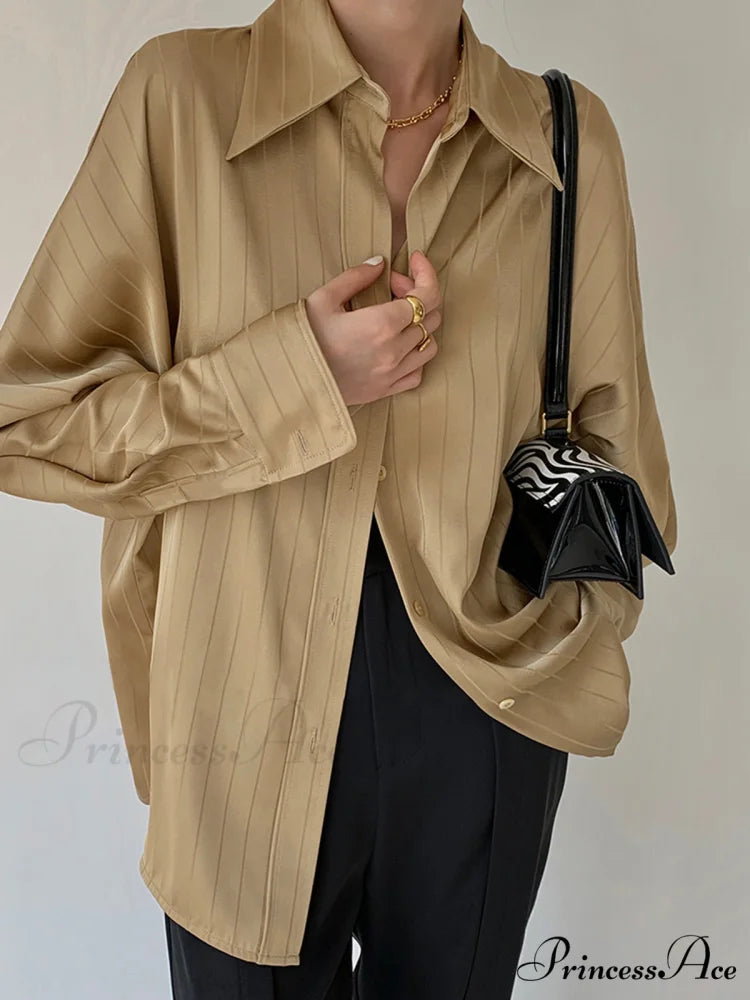 Charlotte Oversized Button Trendy Up Collared Shirt Yellow / XS