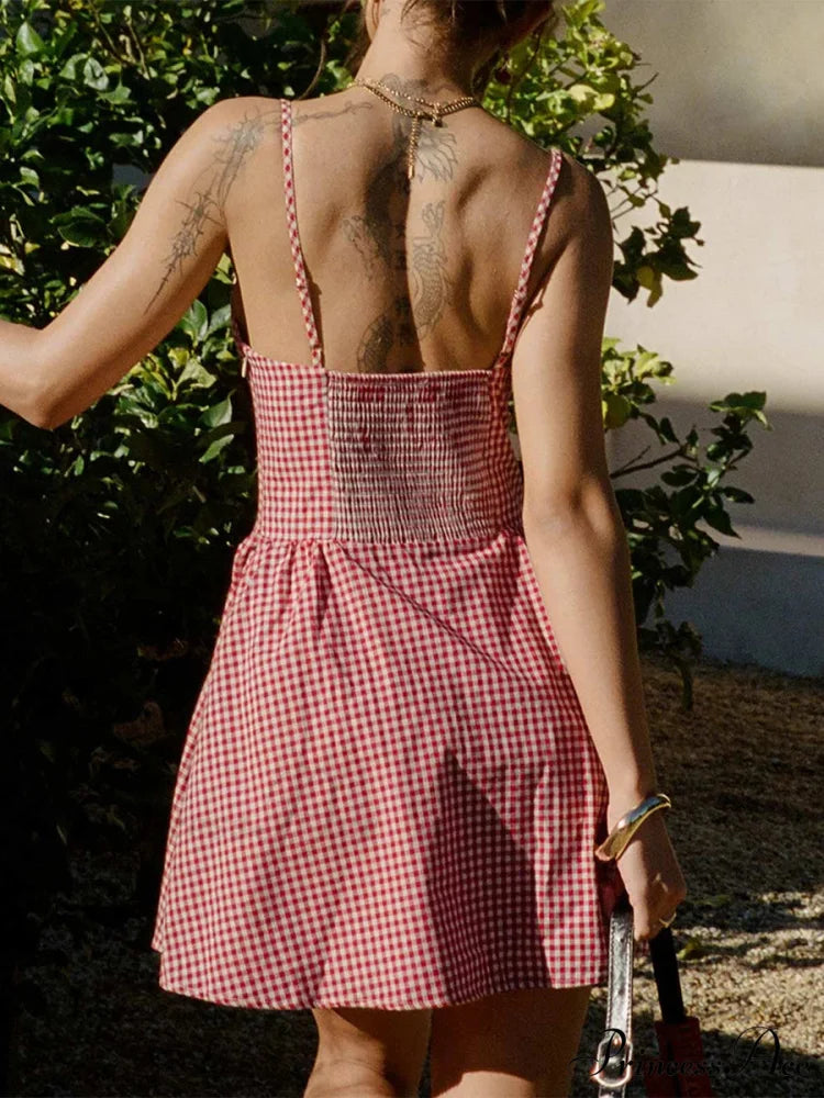 Checkered Beloved Mini Dress minidress-250223