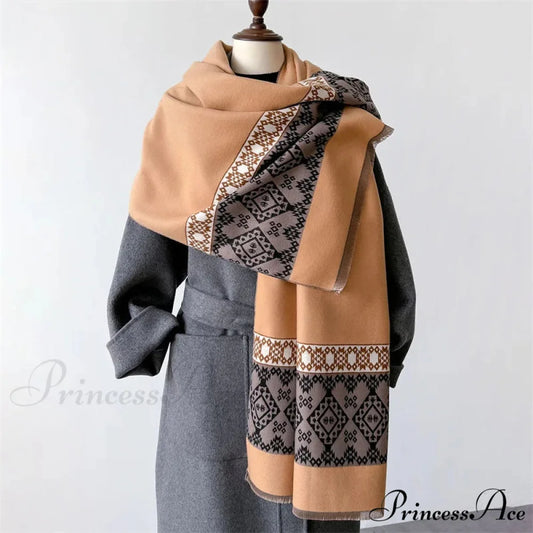 Checkered Cashmere Winter Scarf scarf-241228