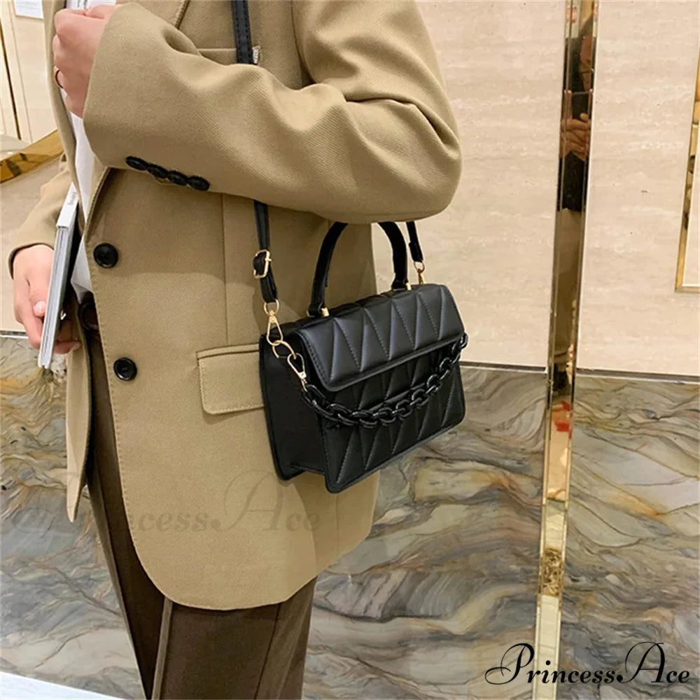 Checkered Chain Crossbody Bag Brand Designer crossbody-250126