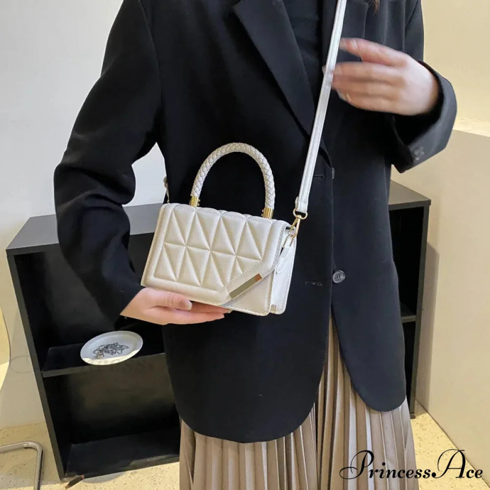 Checkered Faux Leather Designer Crossbody Purse handbag-250126