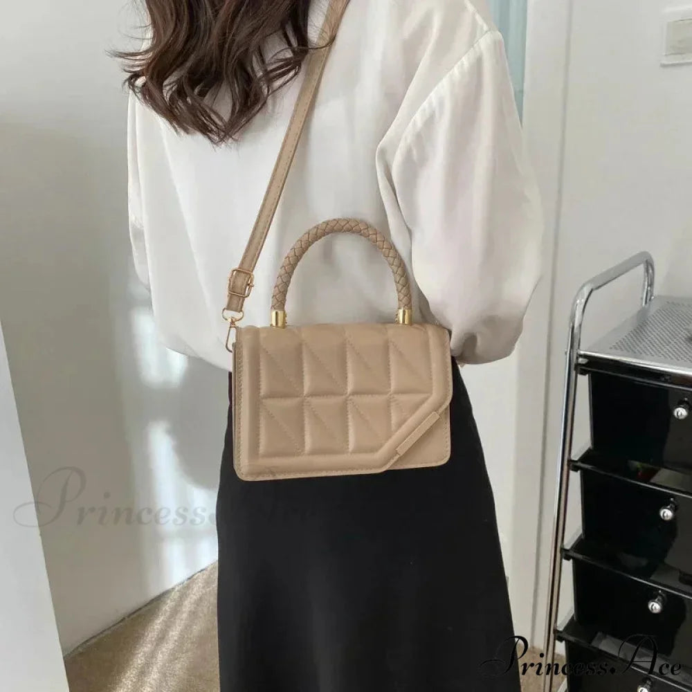Checkered Faux Leather Designer Petite Crossbody Purse handbag-250126
