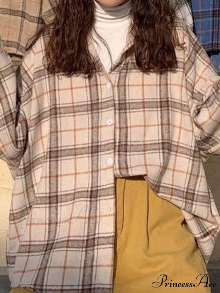 Checkered Long Graceful Sleeve Blouse