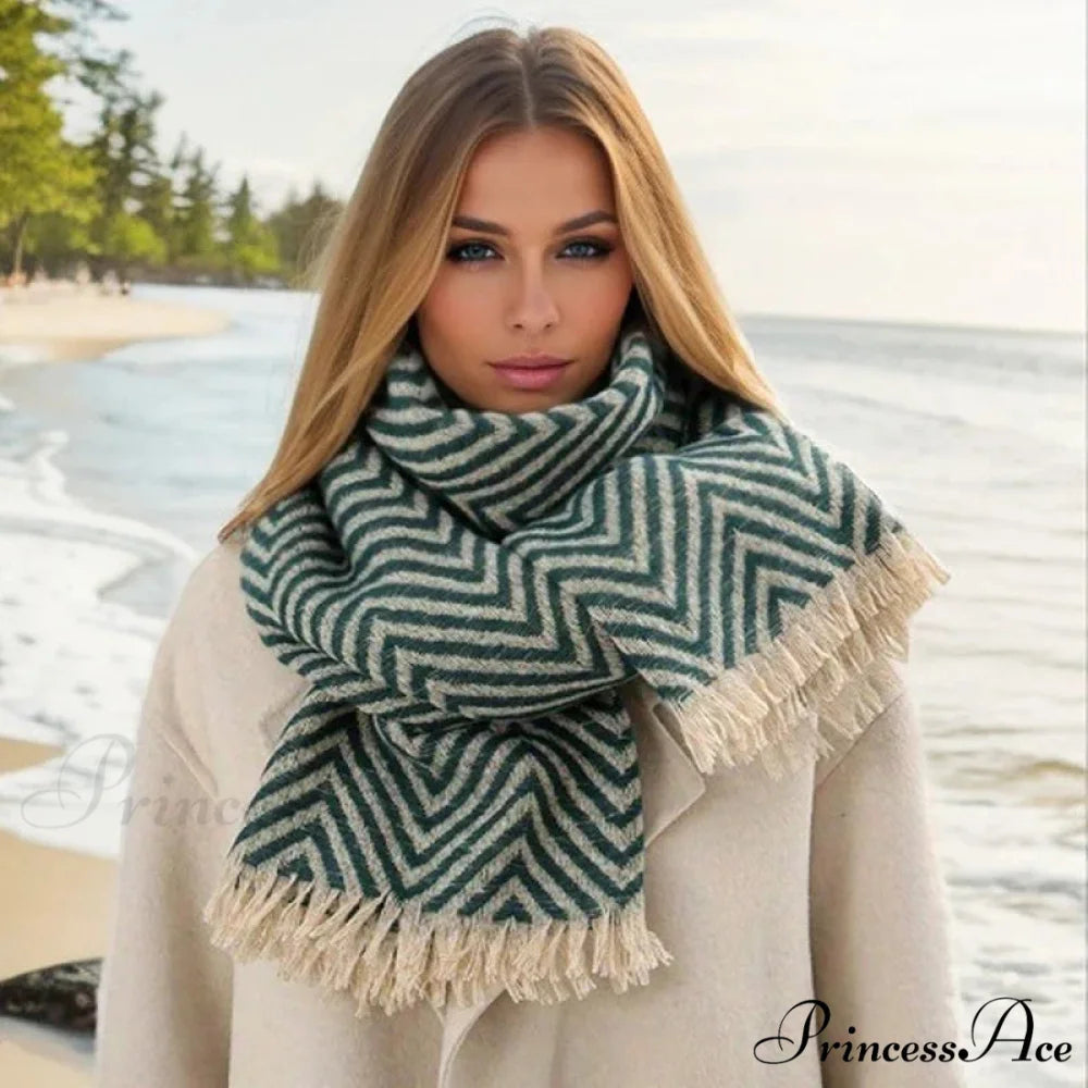 Checkered Pattern Cashmere Winter Travel Scarf Multi Color11 / 65x200cm scarf-241228