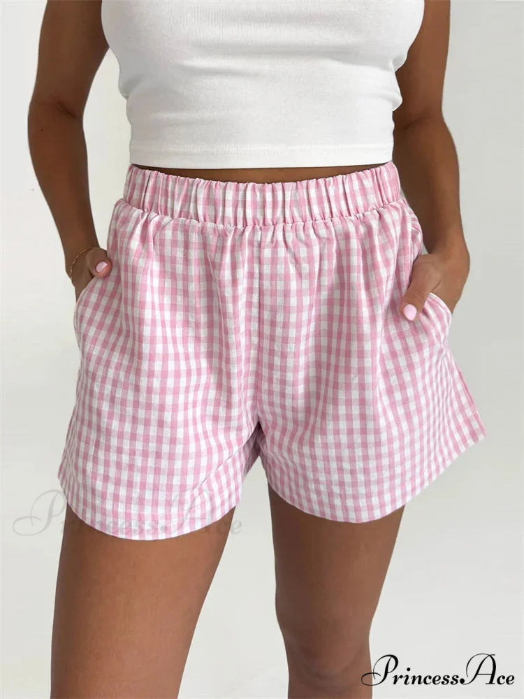 Checkered Pocket Lounge Short short-250223