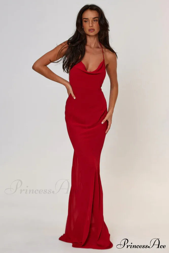 Chelsea Elegant Maxi Dress S / Red