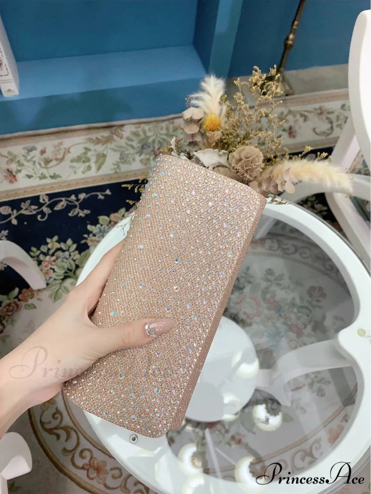 Chic Glittering Gemstone Dinner Banquet Envelope Bag clutchbag-250126