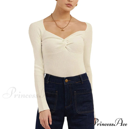 Chic Square Collar Short Sweaters Pullover