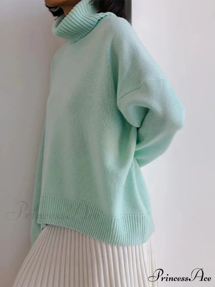 Chic Thickened Inner Wear Solid Fashion Knitted Jumper Christmas Sweater
